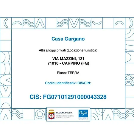 Casa Gargano Apartmán Carpino